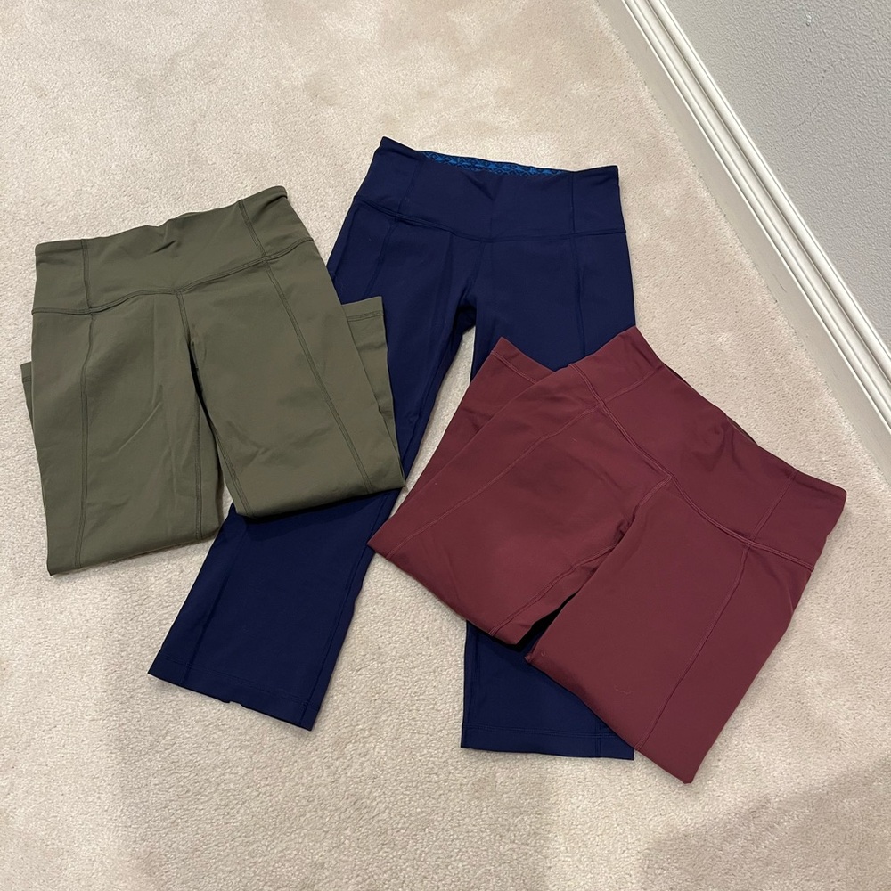Lululemon Gather and crow. Lot of 3 yoga pants. Size 6